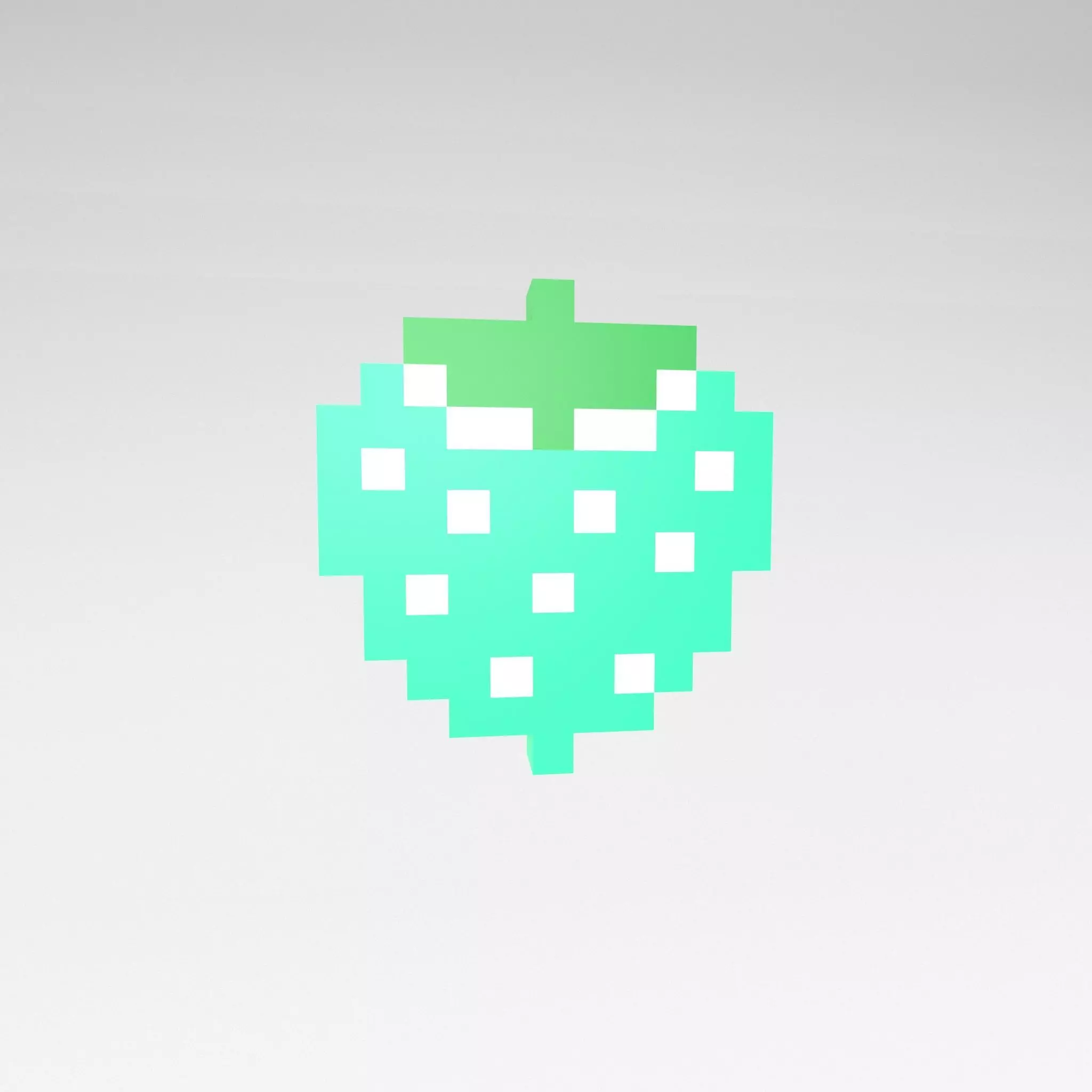Pixel Strawberries v1 007 Low-poly 3D model_0