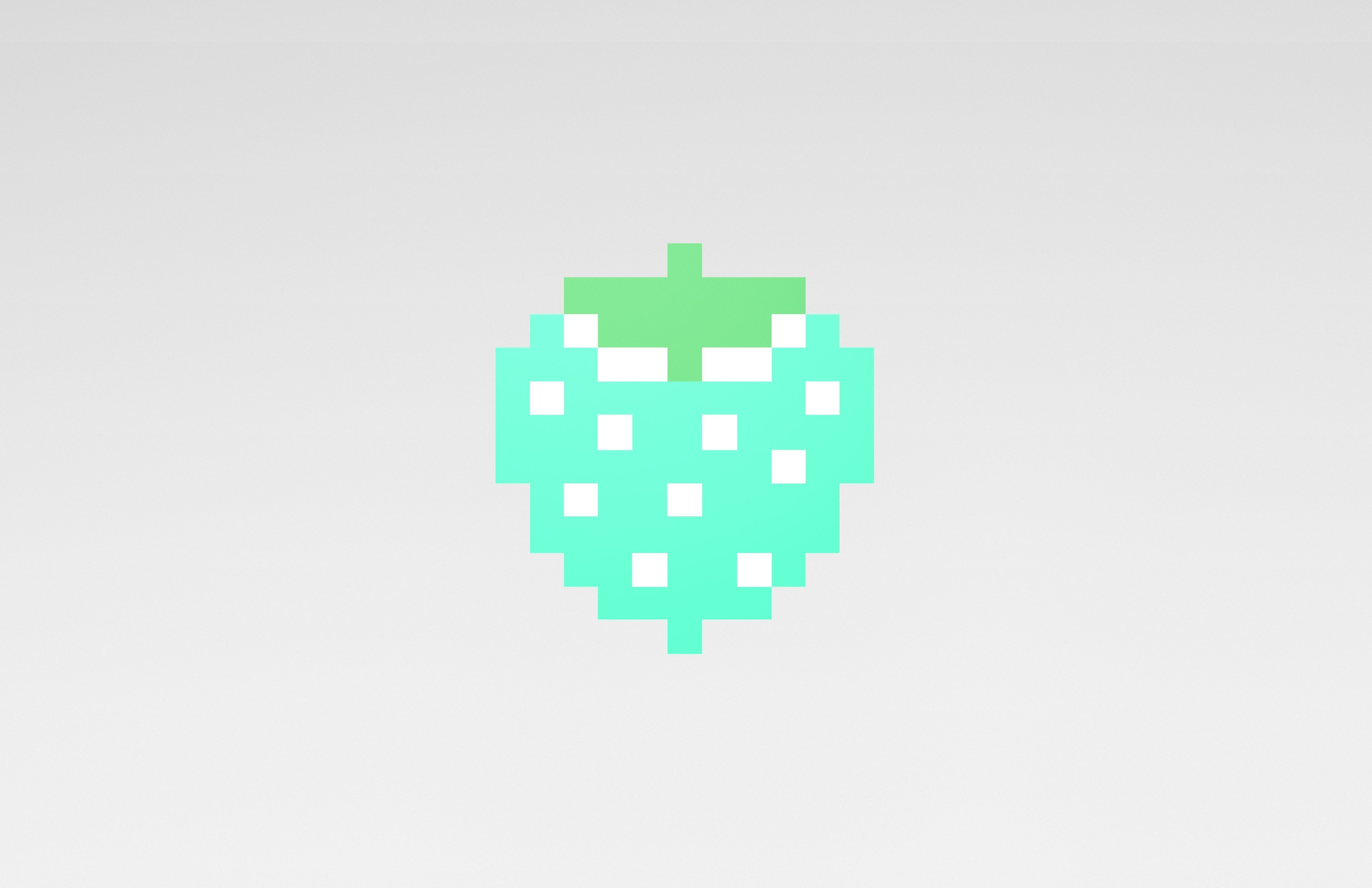 Pixel Strawberries v1 007 Low-poly 3D model_1