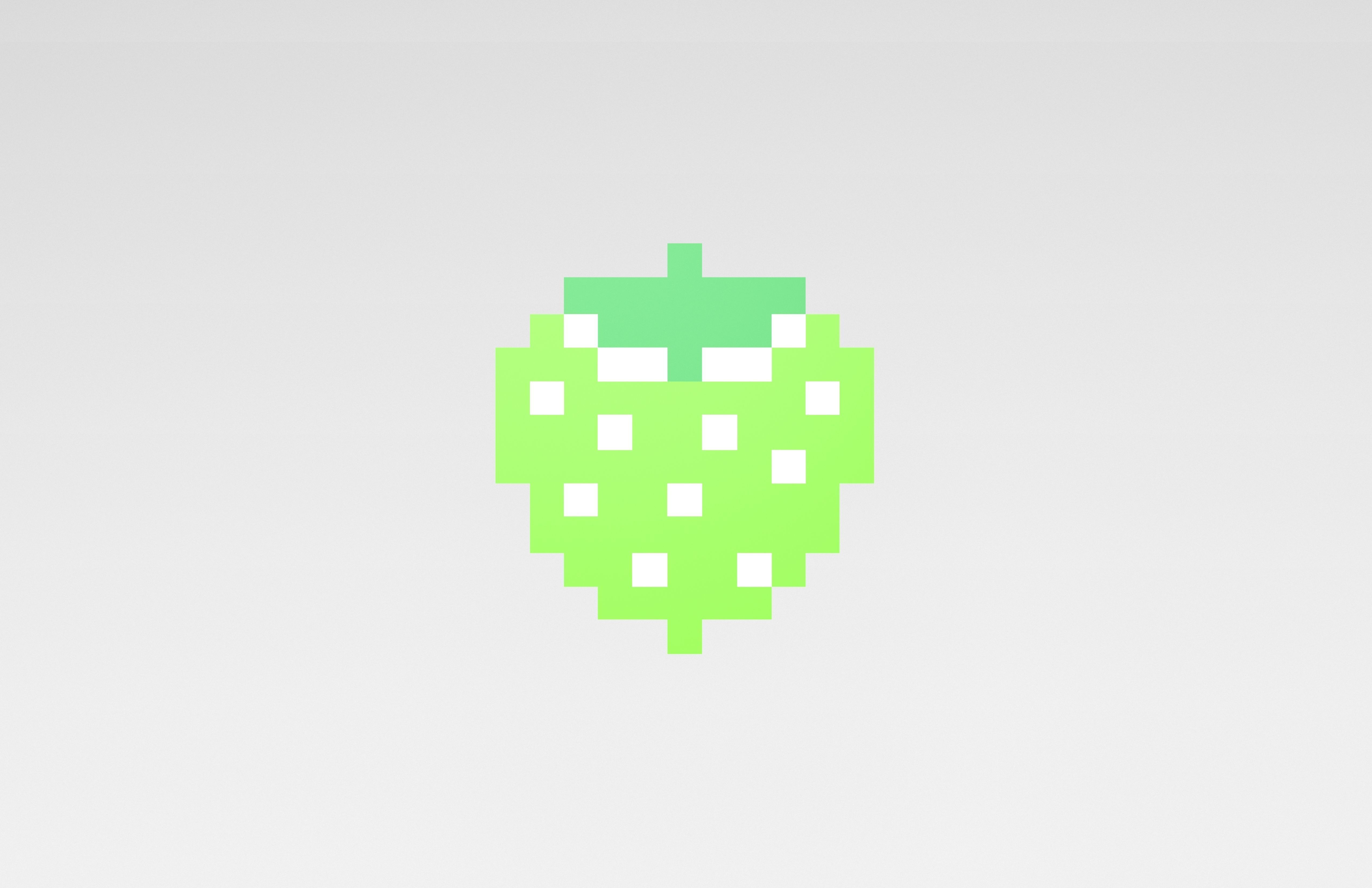 Pixel Strawberries v1 008 Low-poly 3D model_1