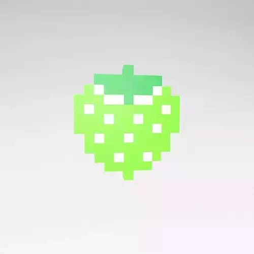 Pixel Strawberries v1 008 Low-poly 3D model
