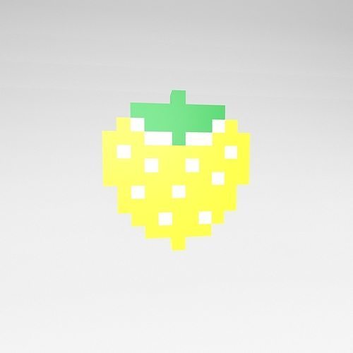 Pixel Strawberries v1 009 Low-poly 3D model