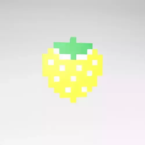 Pixel Strawberries v1 009 Low-poly 3D model