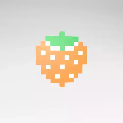 Pixel Strawberries v1 010 Low-poly 3D model