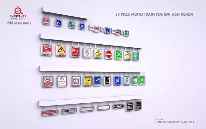 Train and Metro Station  Direction Sign 35 GRAIN