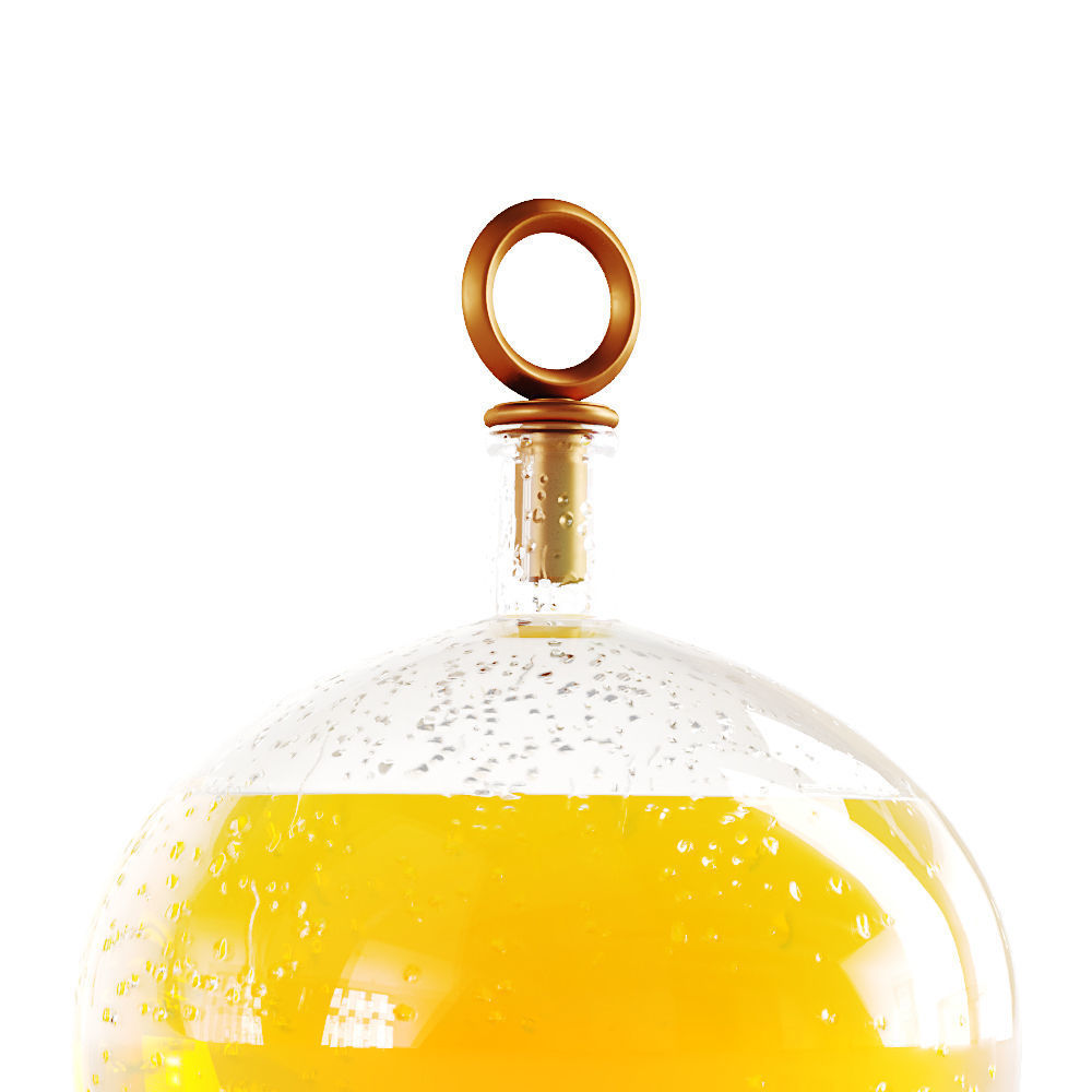 Decanter with orange juice with water drops on a glass 3D model_3