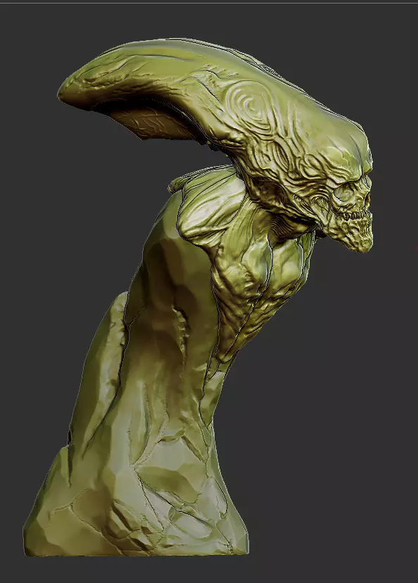 Skull alien 3D model_0