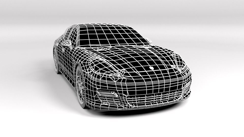 PORSCHE PANAMERA 2011 LOWPOLY Low-poly 3D model_1