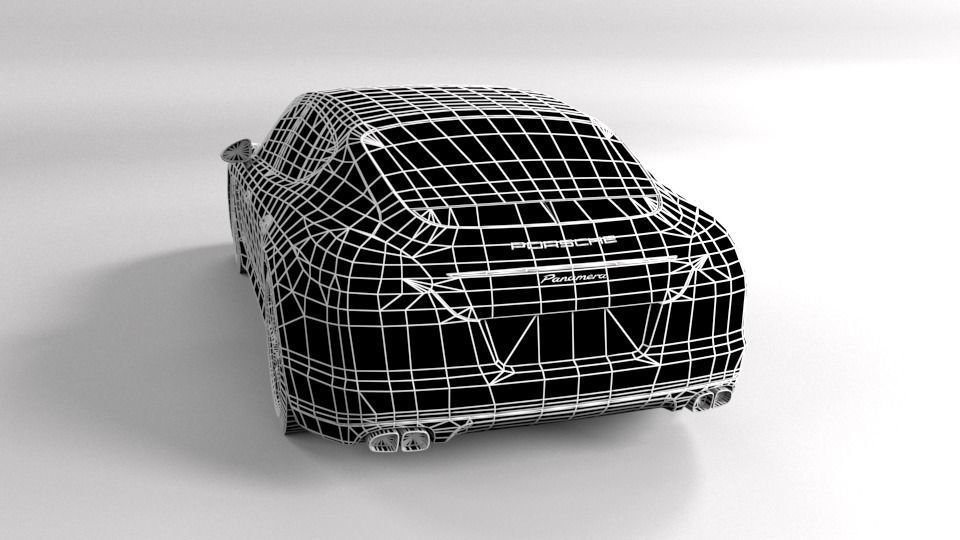 PORSCHE PANAMERA 2011 LOWPOLY Low-poly 3D model_3