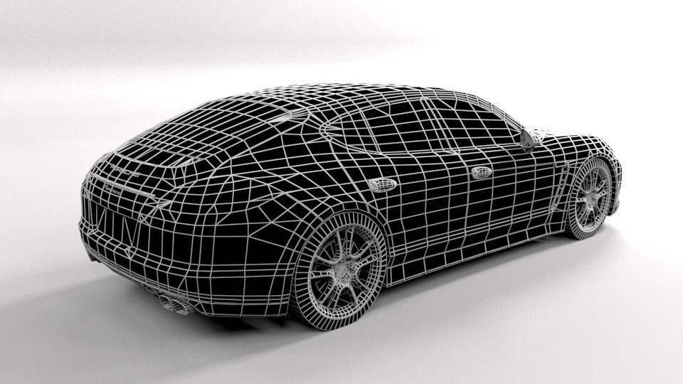 PORSCHE PANAMERA 2011 LOWPOLY Low-poly 3D model_5
