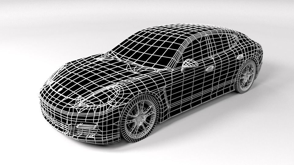 PORSCHE PANAMERA 2011 LOWPOLY Low-poly 3D model_7