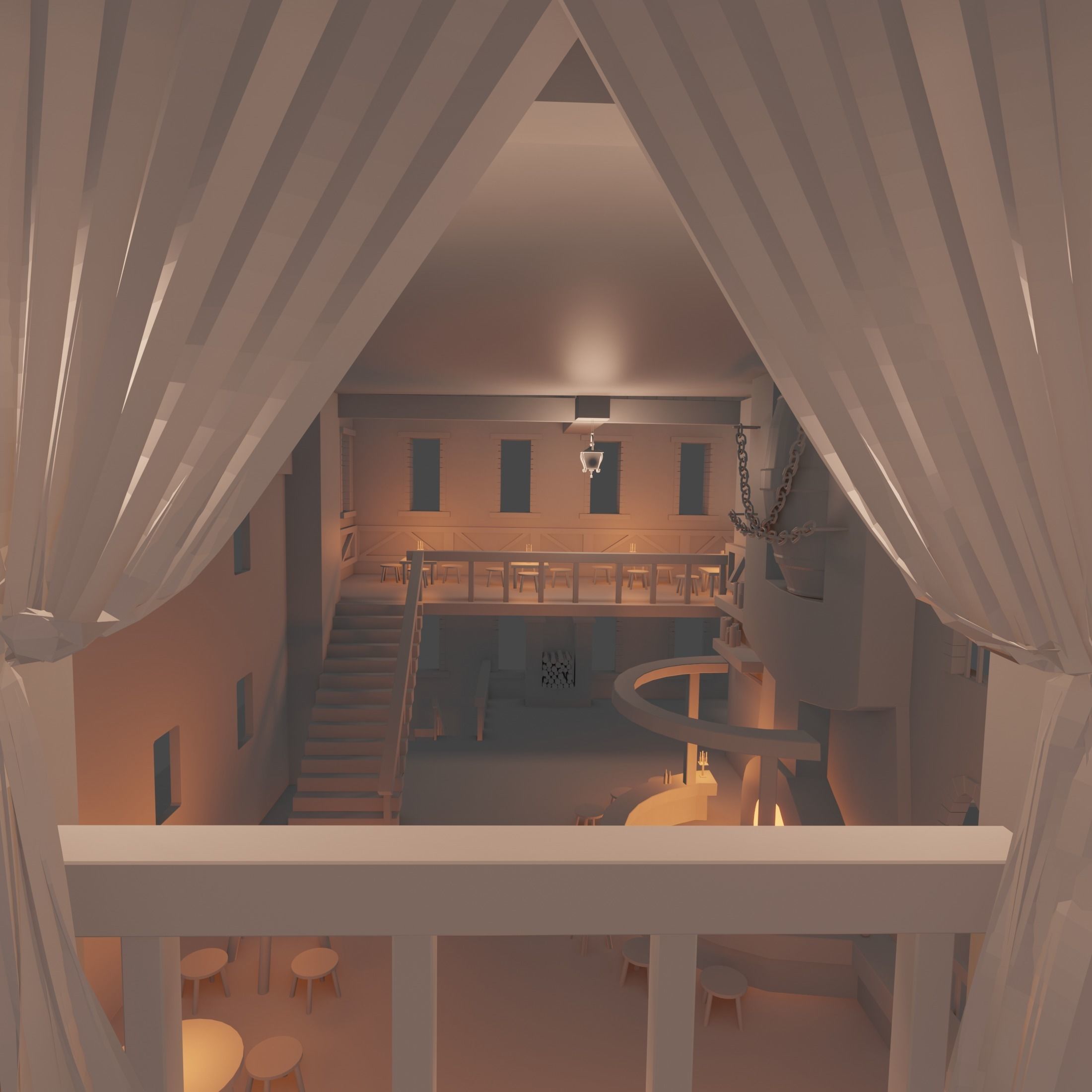 Big fantasy Inn 3D model_8