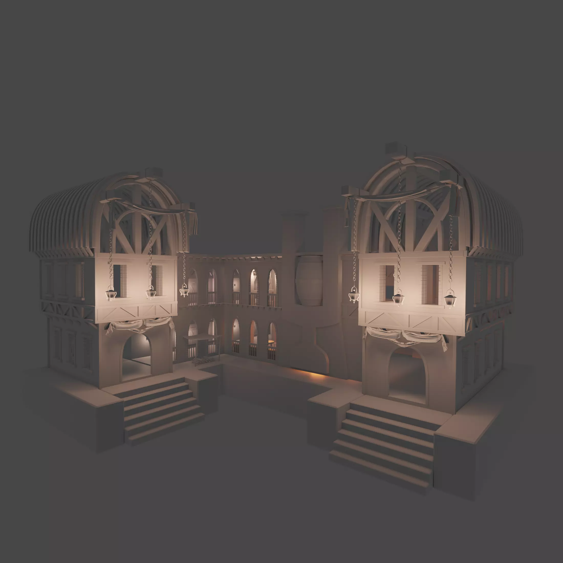 Big fantasy Inn 3D model_0