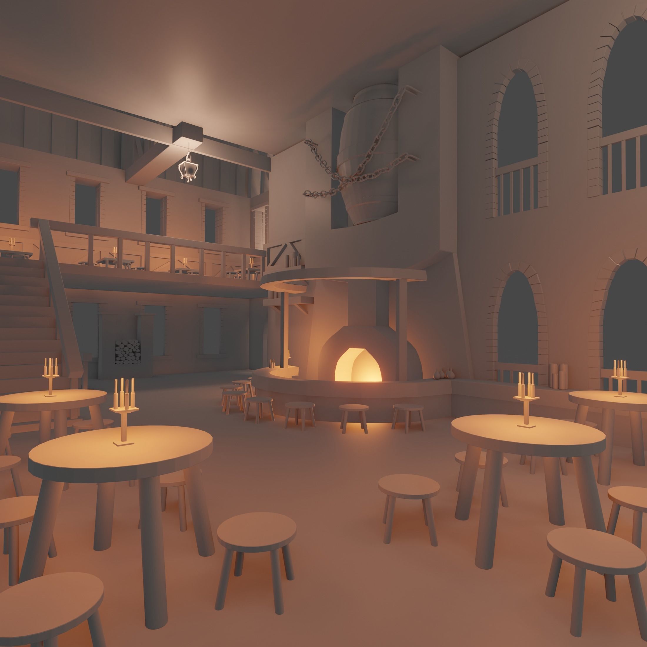 Big fantasy Inn 3D model_4