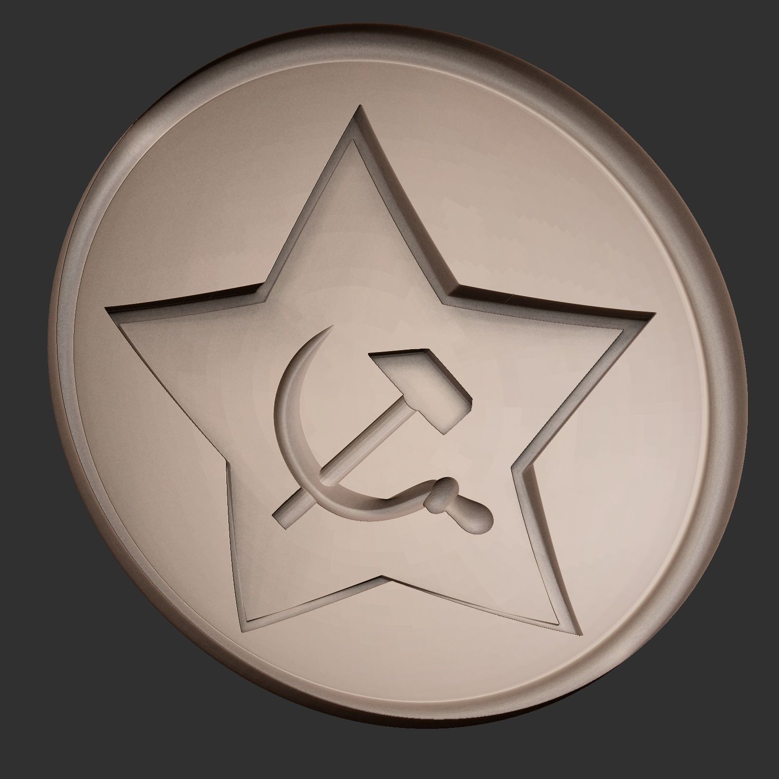 Red Star Button 3D print model_3