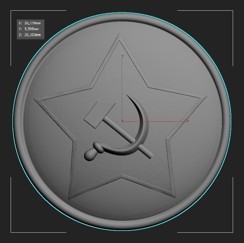 Red Star Button 3D print model_8