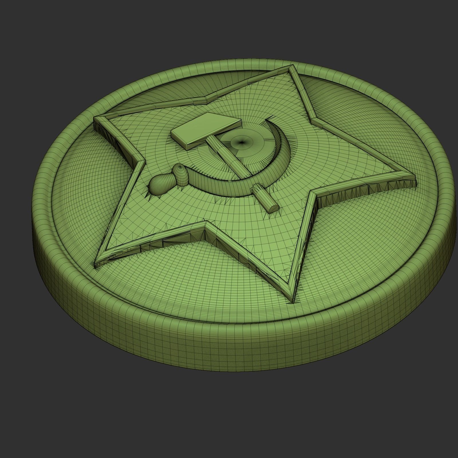 Red Star Button 3D print model_6