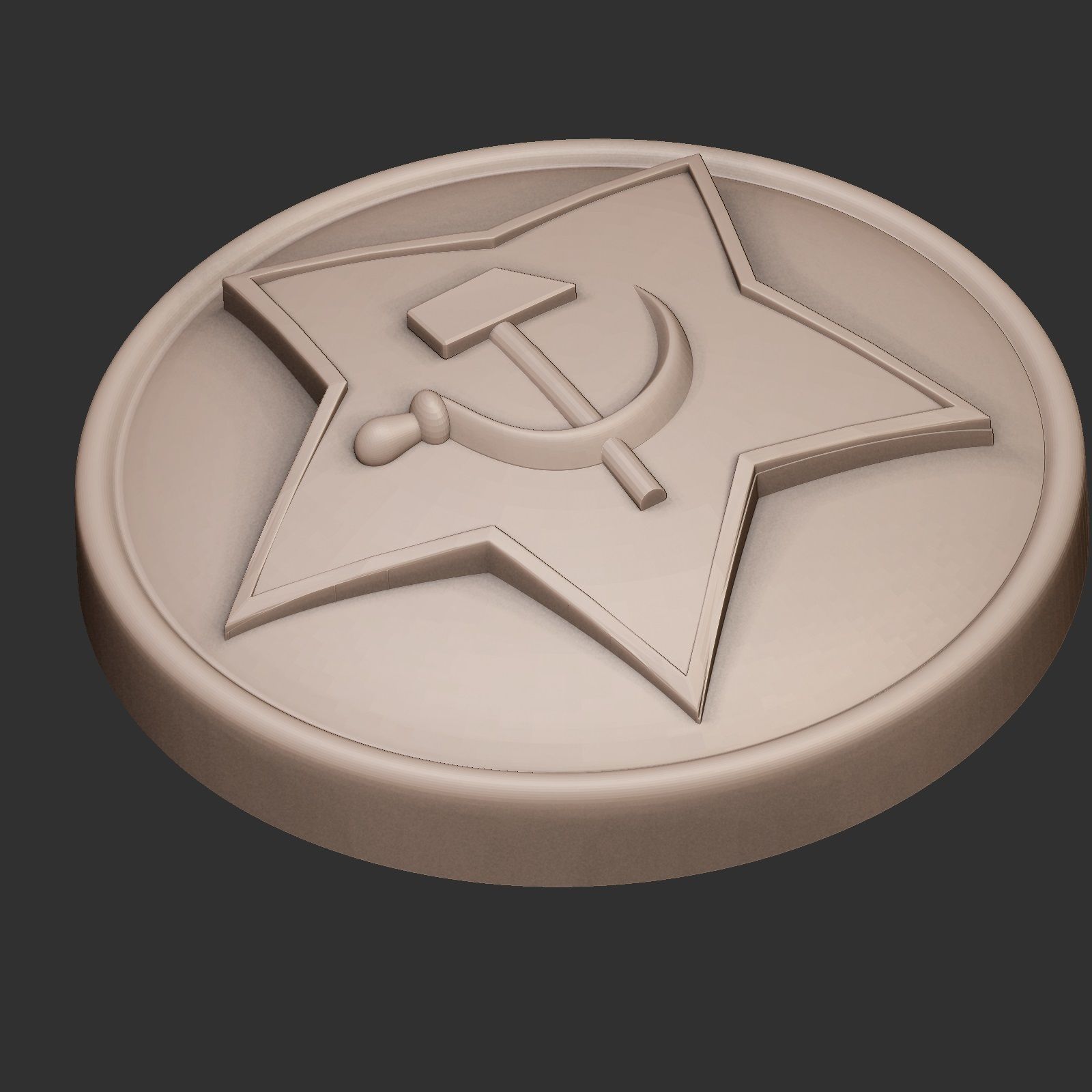 Red Star Button 3D print model_2