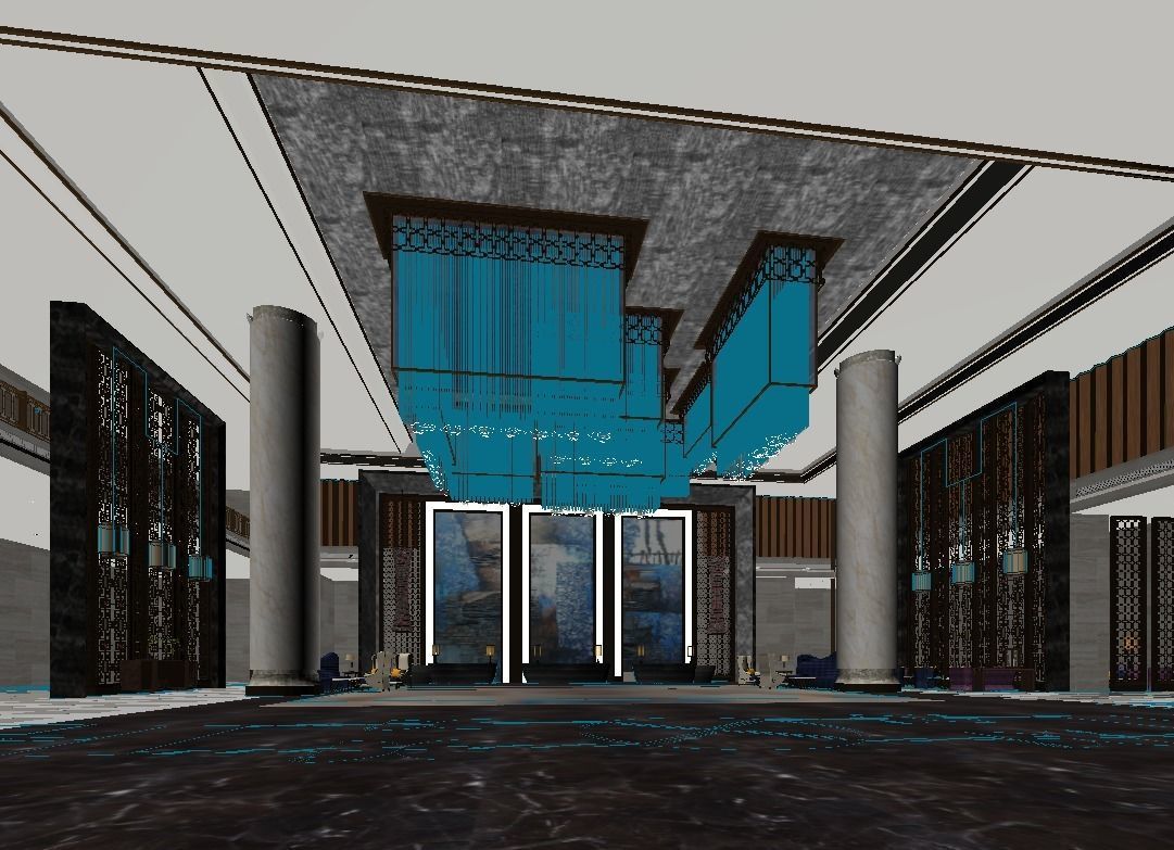hotel lobby  3D model_2