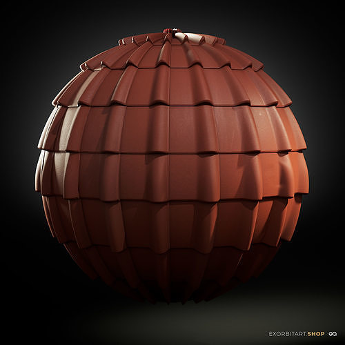 3D PBR Texture of European Roof Tiles  2x2m  4k 8k Texture