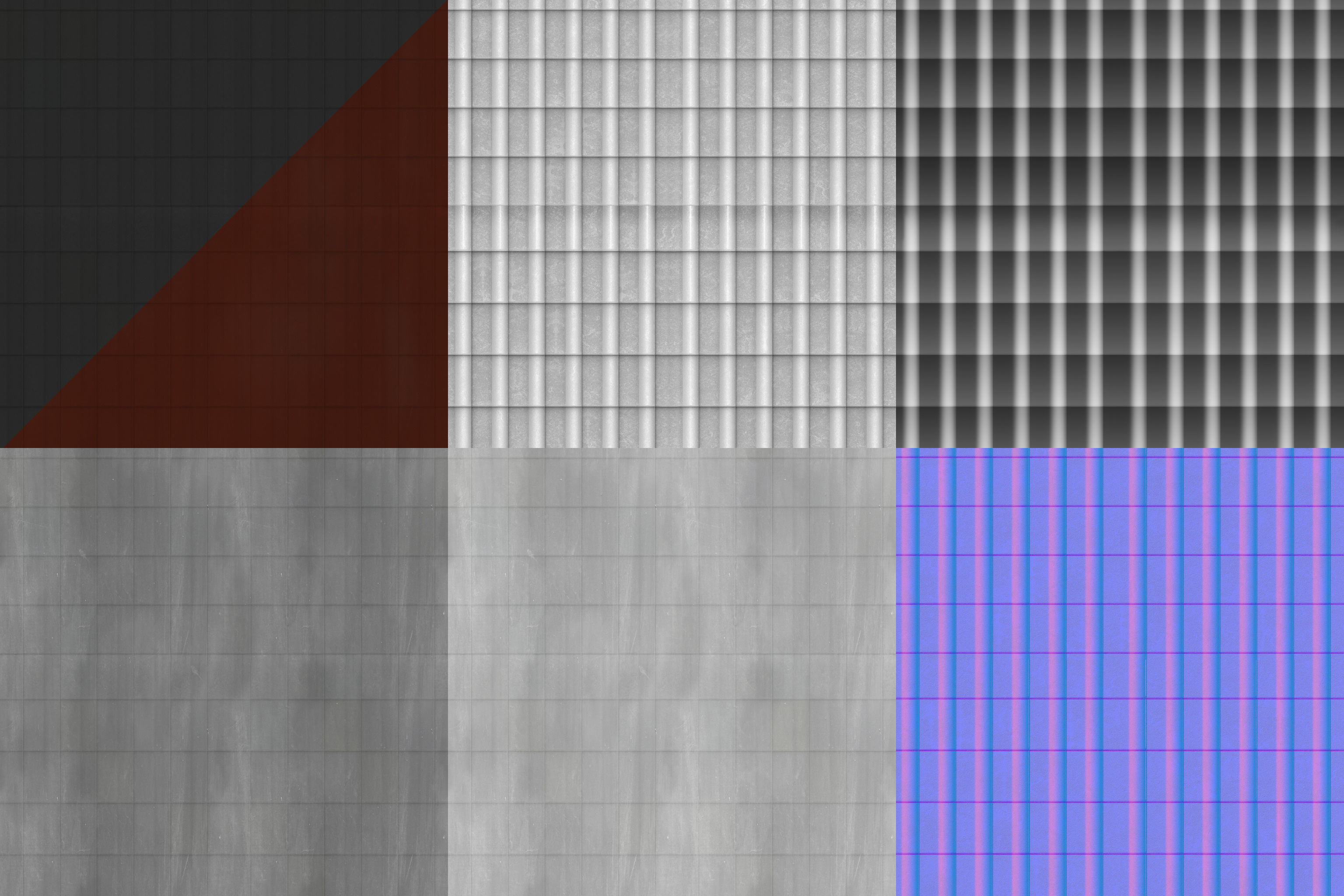 3D PBR Texture of European Roof Tiles  2x2m  4k 8k Texture_1