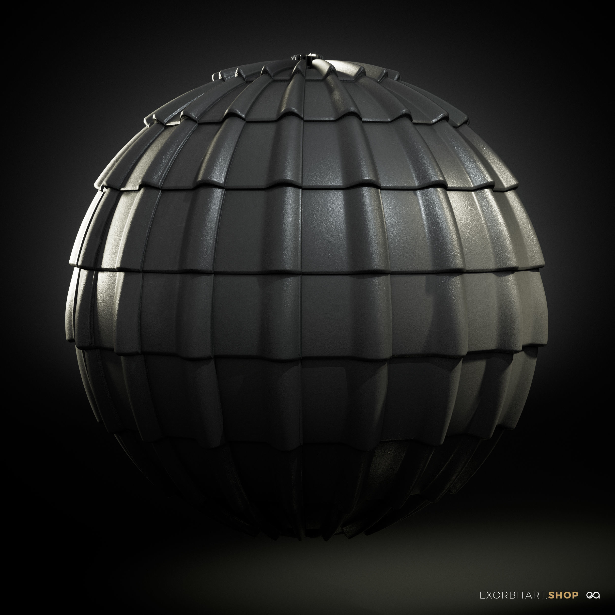 3D PBR Texture of European Roof Tiles  2x2m  4k 8k Texture_2