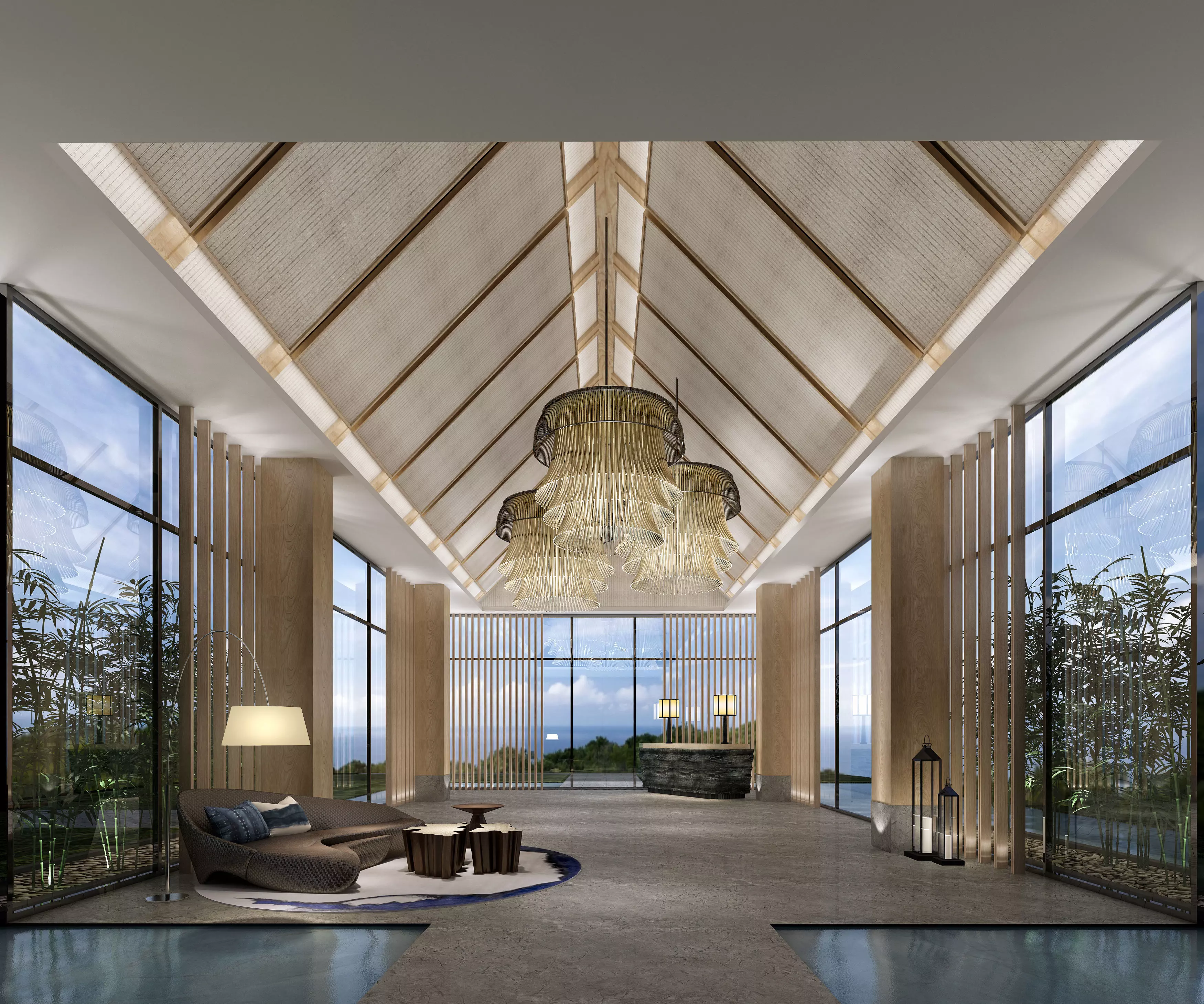 chinese hotel lobby 3D model