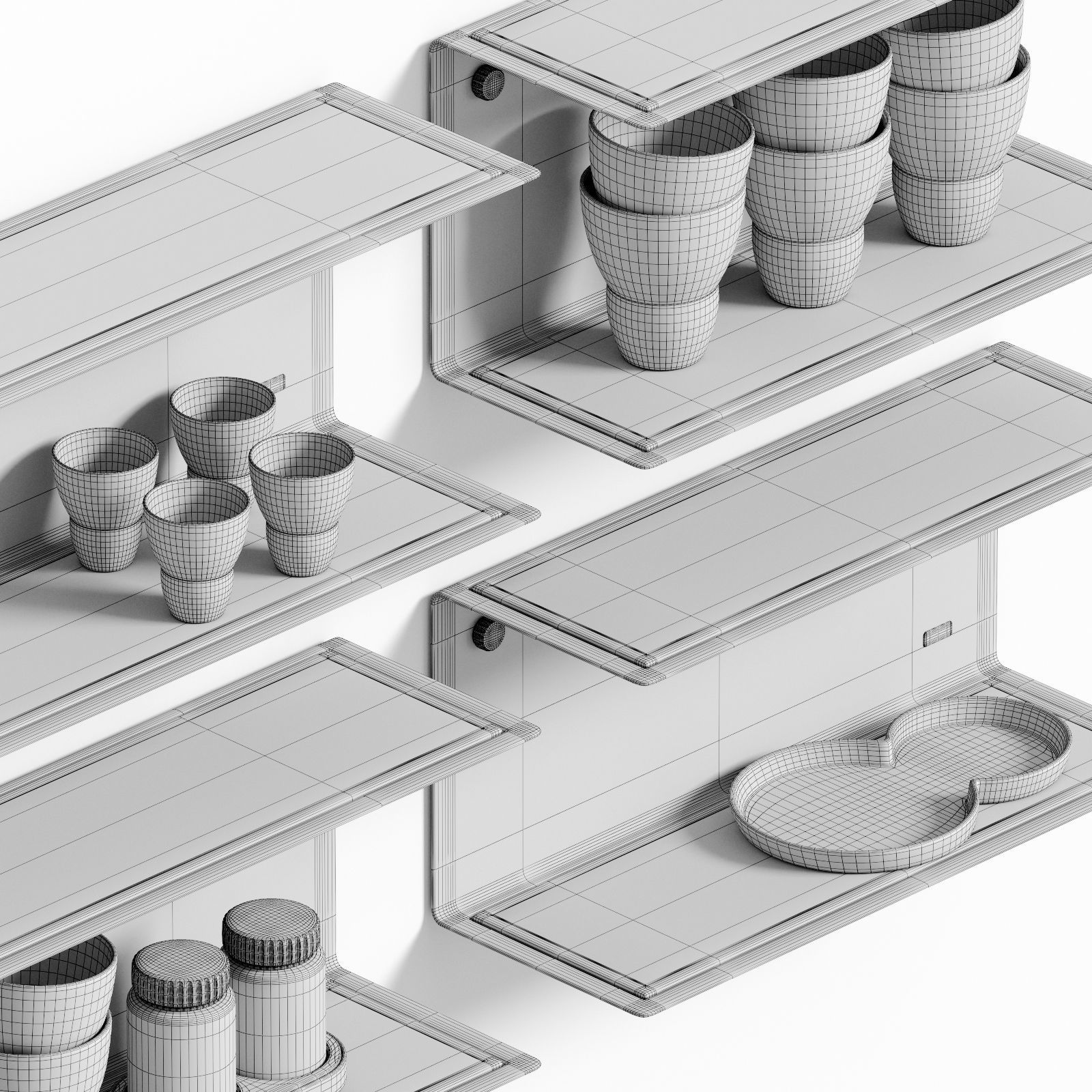 Vipp Shelves and original accessories 3D model_4