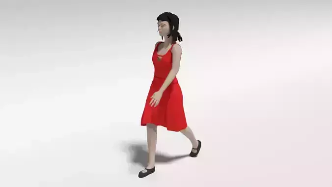 Cartoon Walking Woman