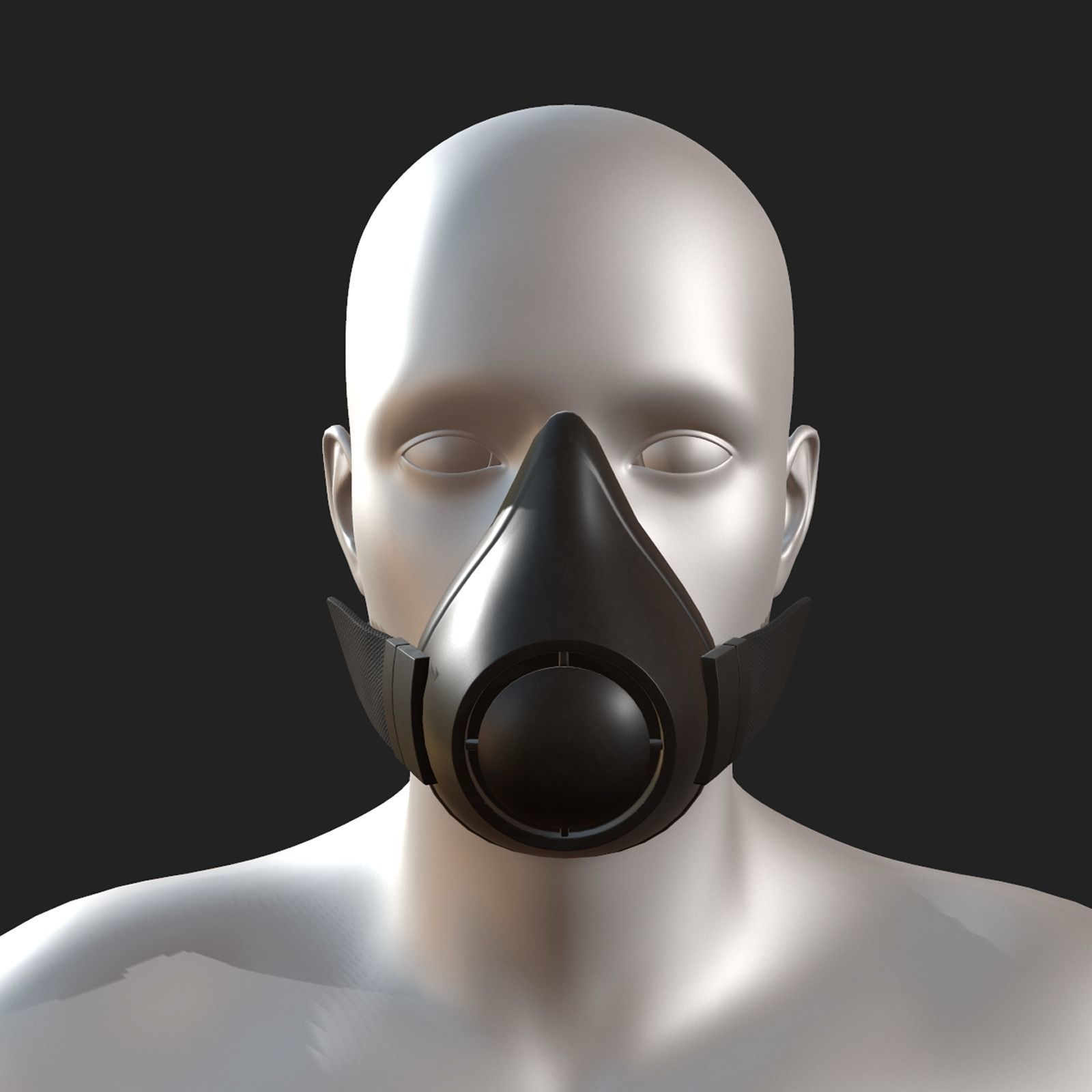 Gas mask isolated protection scifi fantasy futuristic  Low-poly 3D model_2