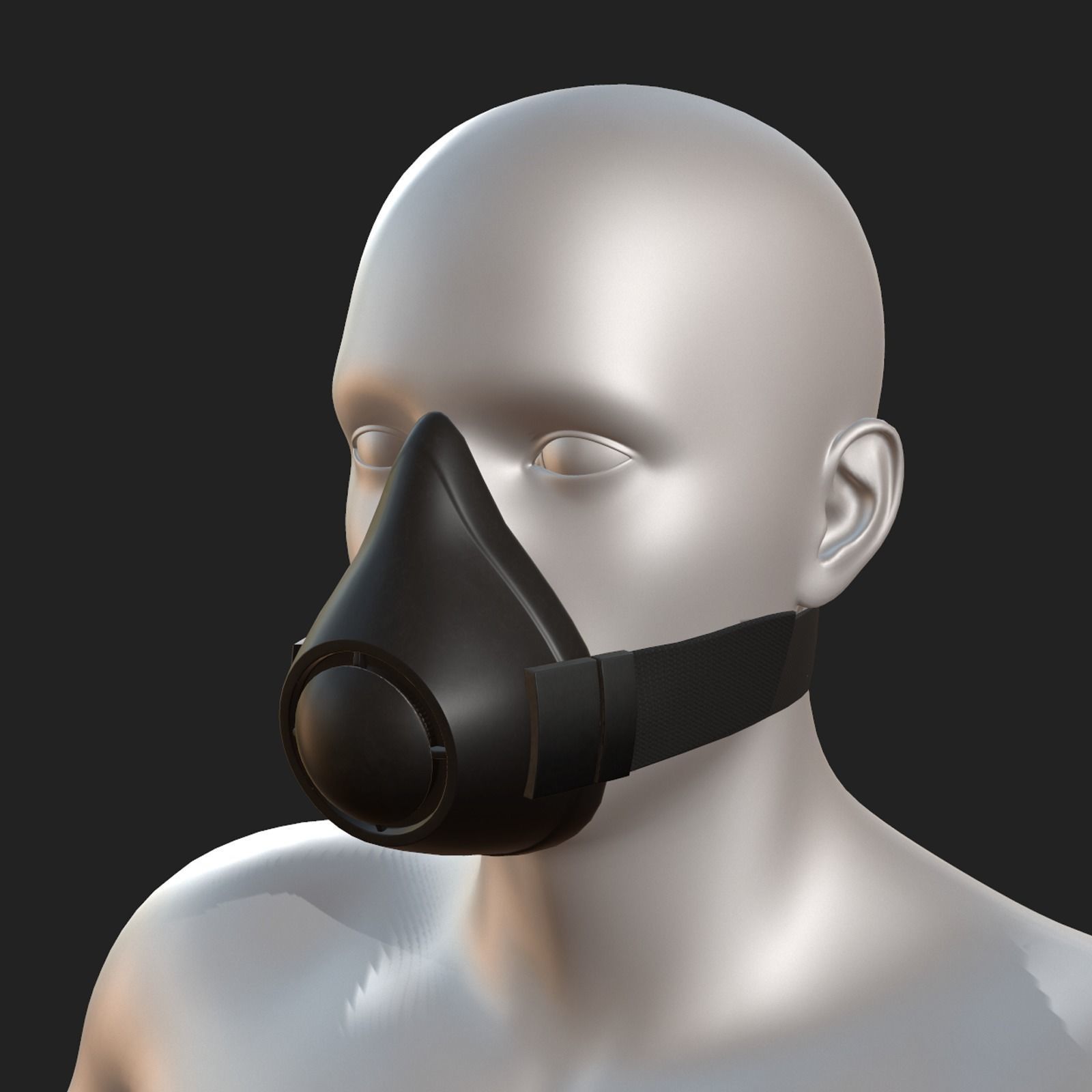 Gas mask isolated protection scifi fantasy futuristic  Low-poly 3D model_1