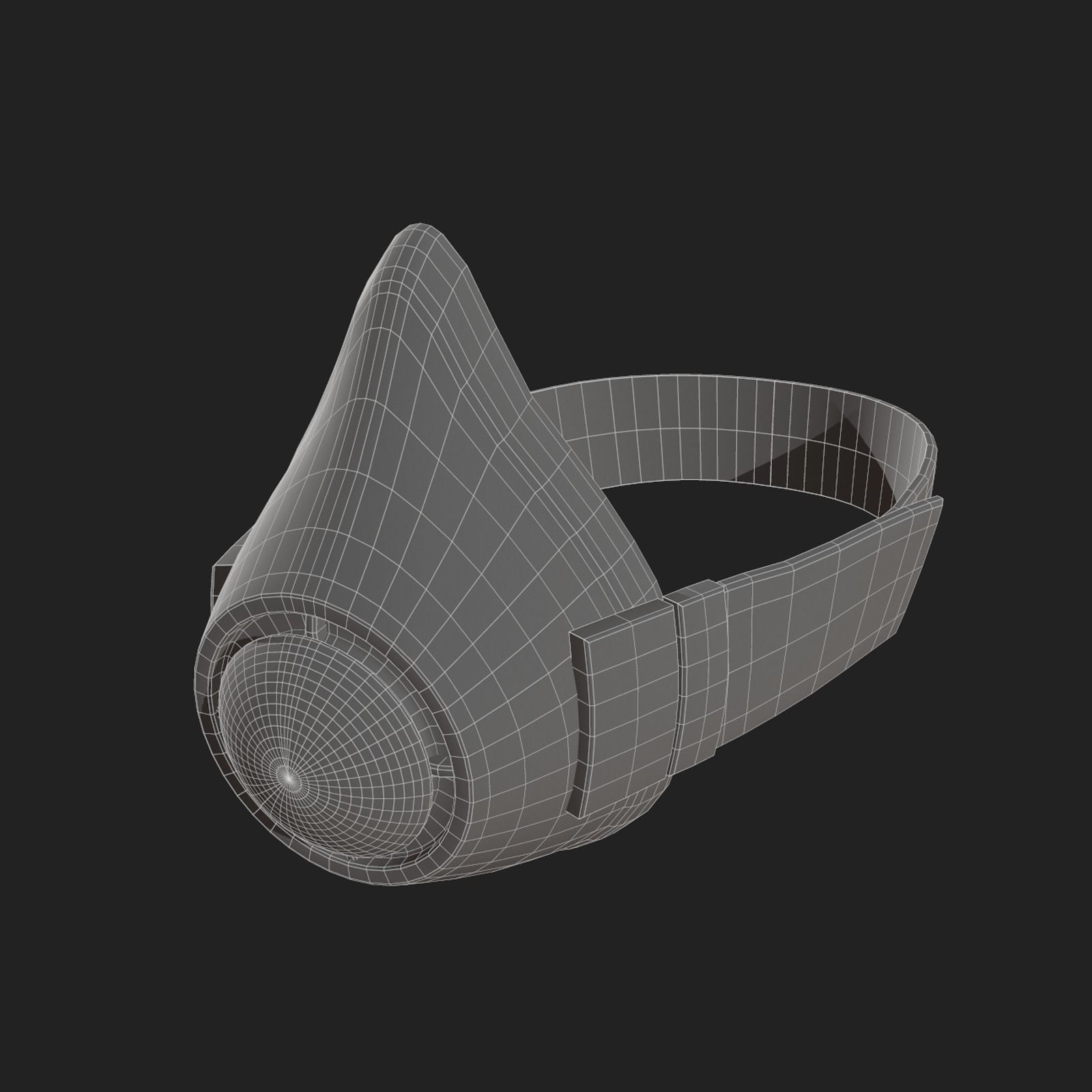 Gas mask isolated protection scifi fantasy futuristic  Low-poly 3D model_10