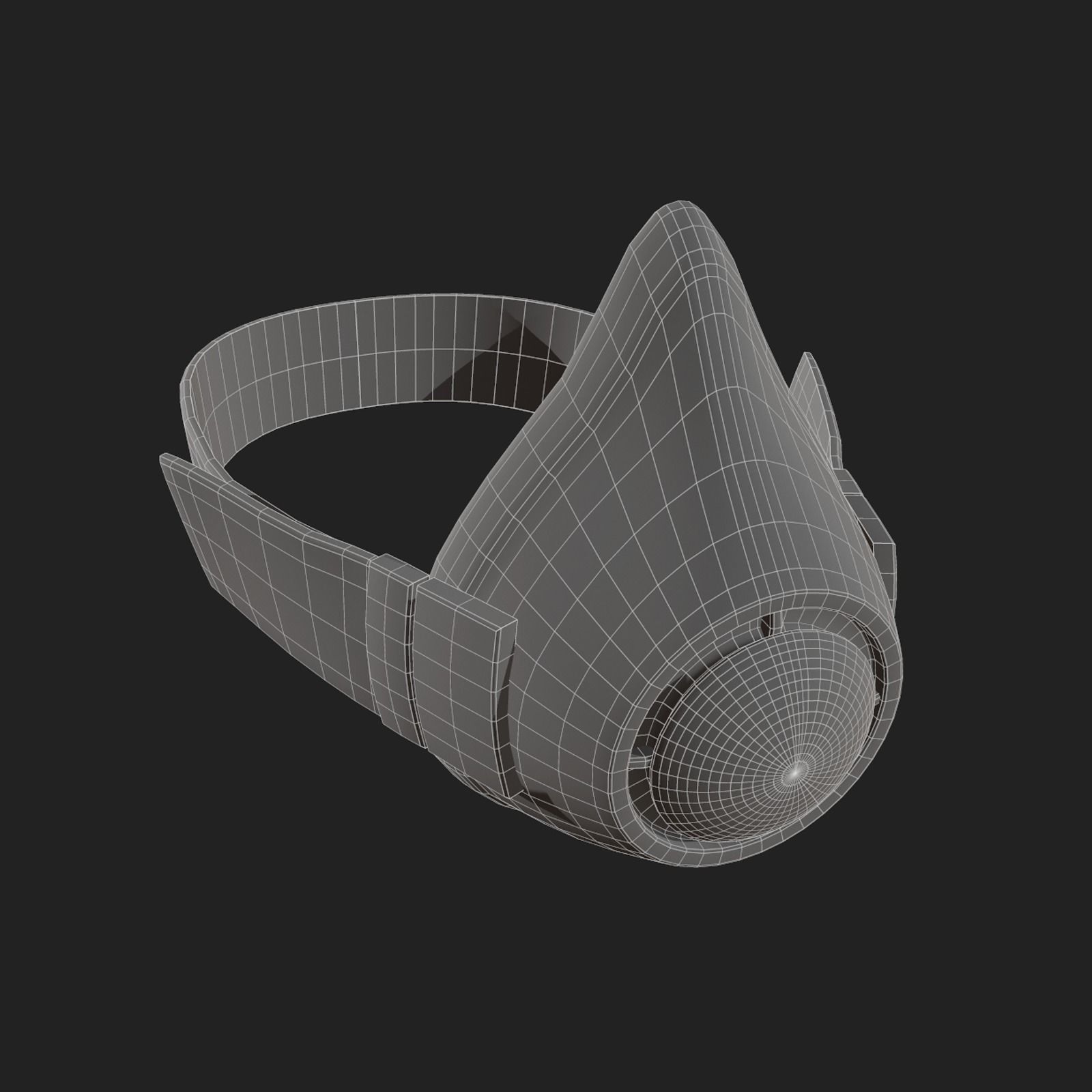 Gas mask isolated protection scifi fantasy futuristic  Low-poly 3D model_9