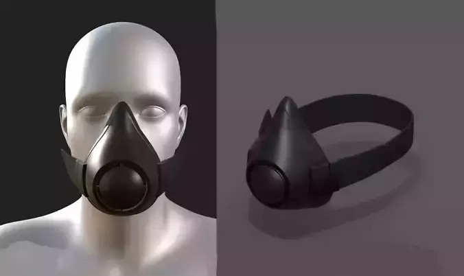Gas mask isolated protection scifi fantasy futuristic  Low-poly 3D model