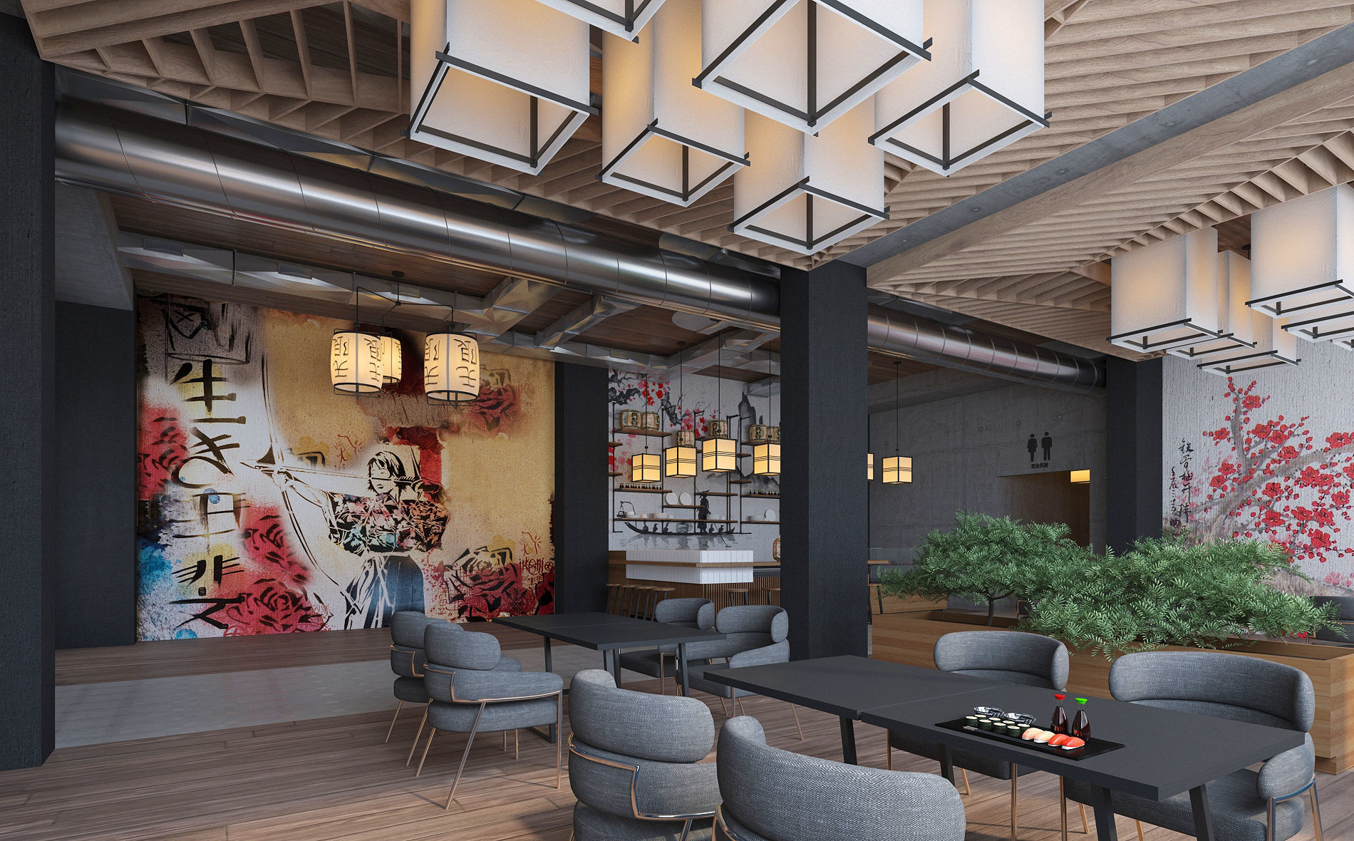 Japanese Sushi Restaurant 3D model_2