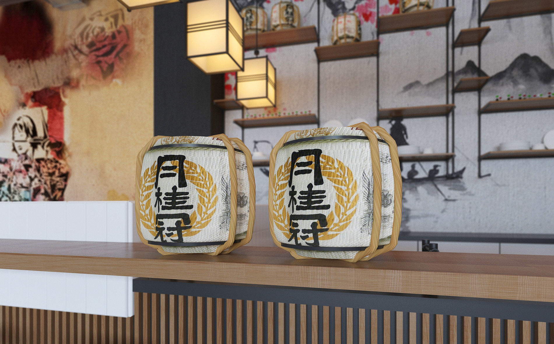 Japanese Sushi Restaurant 3D model_8