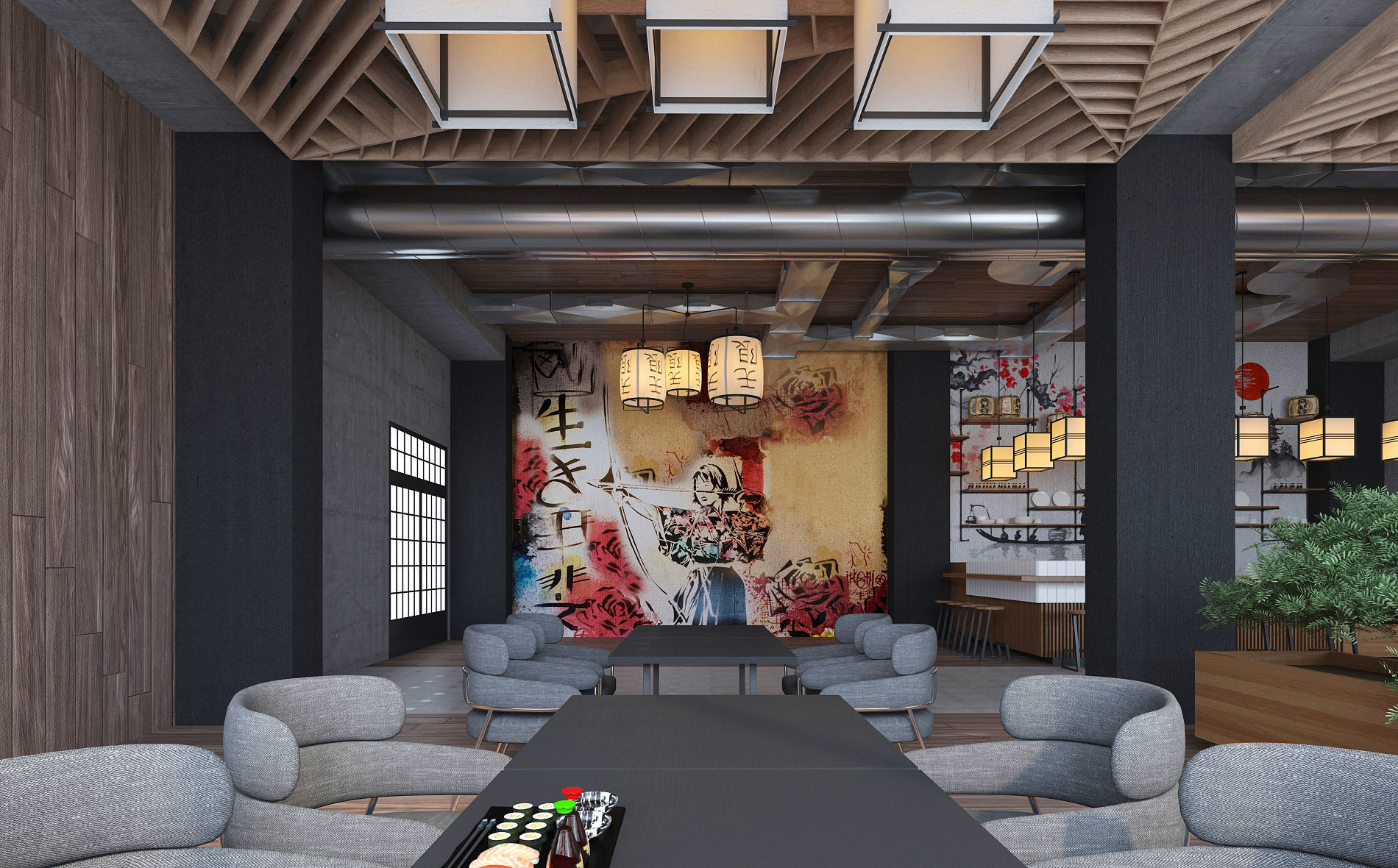 Japanese Sushi Restaurant 3D model_5