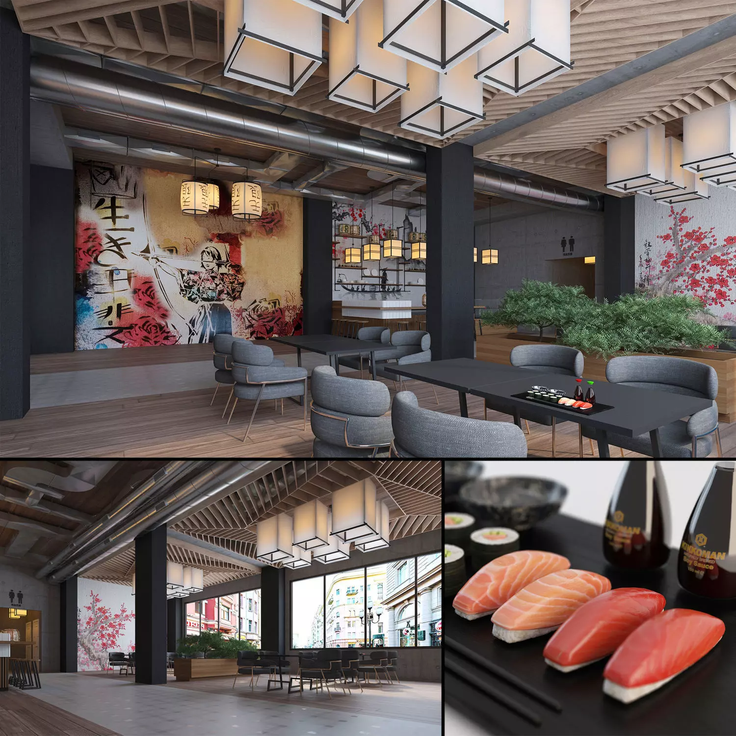 Japanese Sushi Restaurant 3D model_0