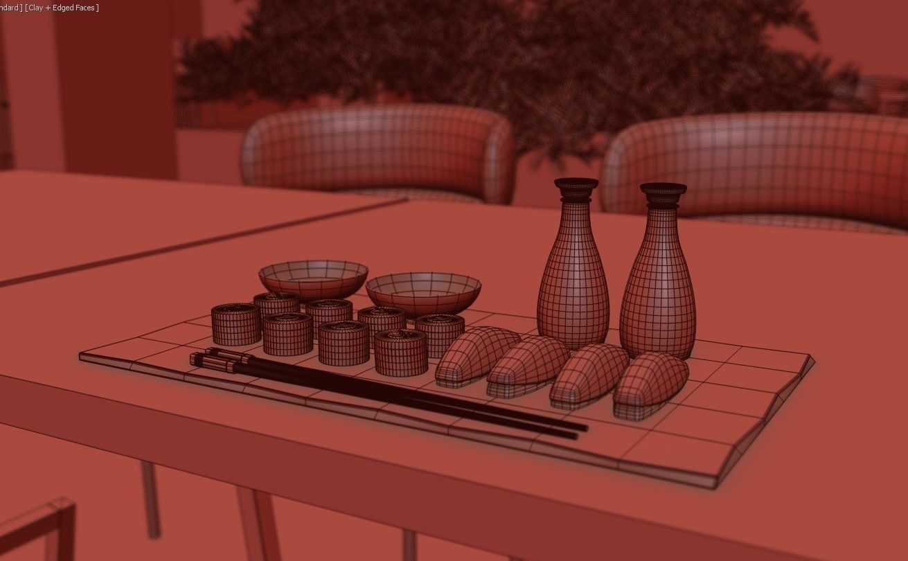Japanese Sushi Restaurant 3D model_22