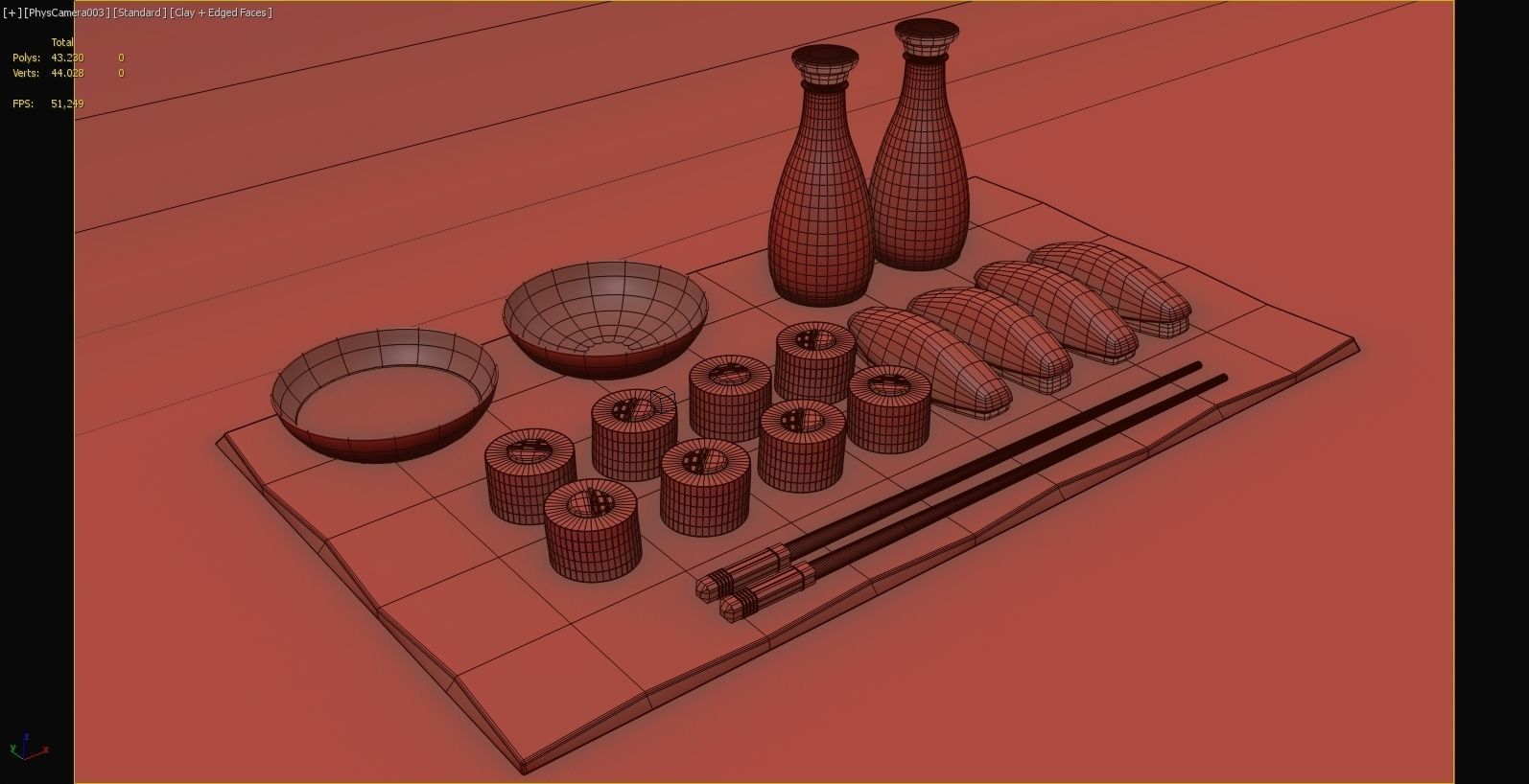 Japanese Sushi Restaurant 3D model_16