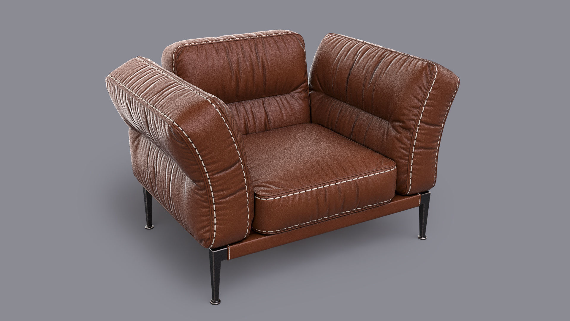 ADDA Italian ArmChair 1 Low-poly 3D model_7