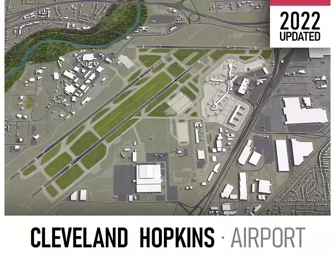 Cleveland Airport Low-poly 3D model