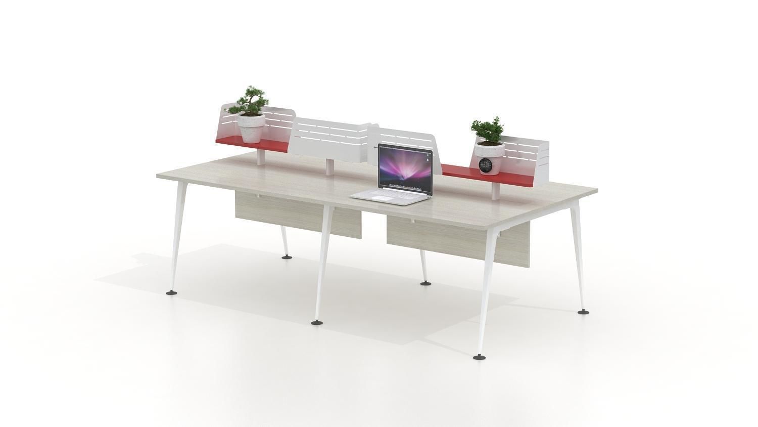 Group desk for 4 persons 3D model_1