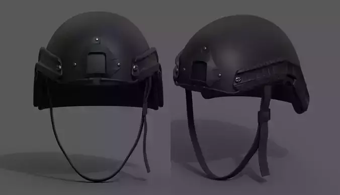 Helmet scifi military combat 3d model low poly futuristic 