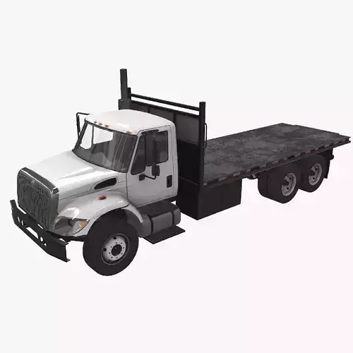 Flatbed Truck International 7400 Low-poly 3D model