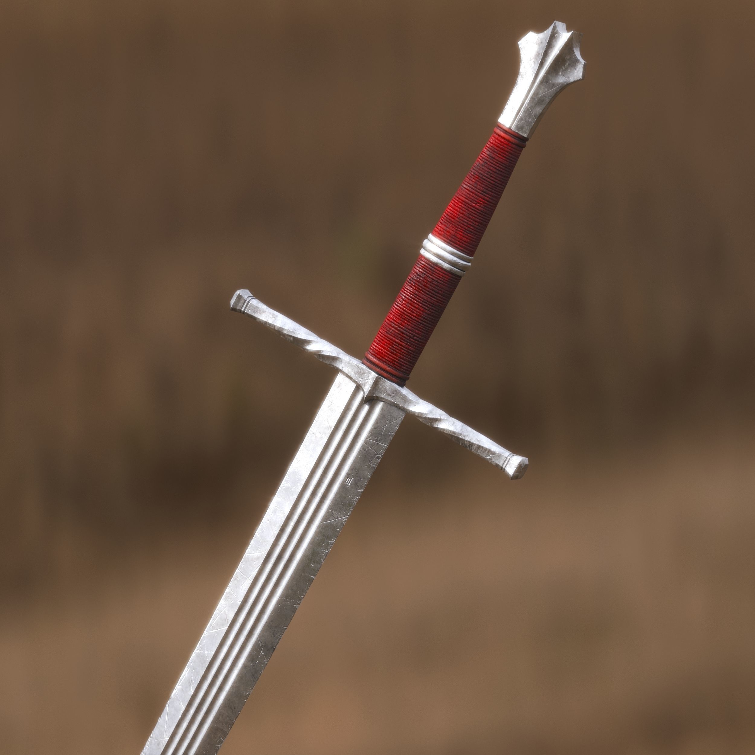 Medieval Sword for Games and Cinematics 01 Low-poly 3D model_1