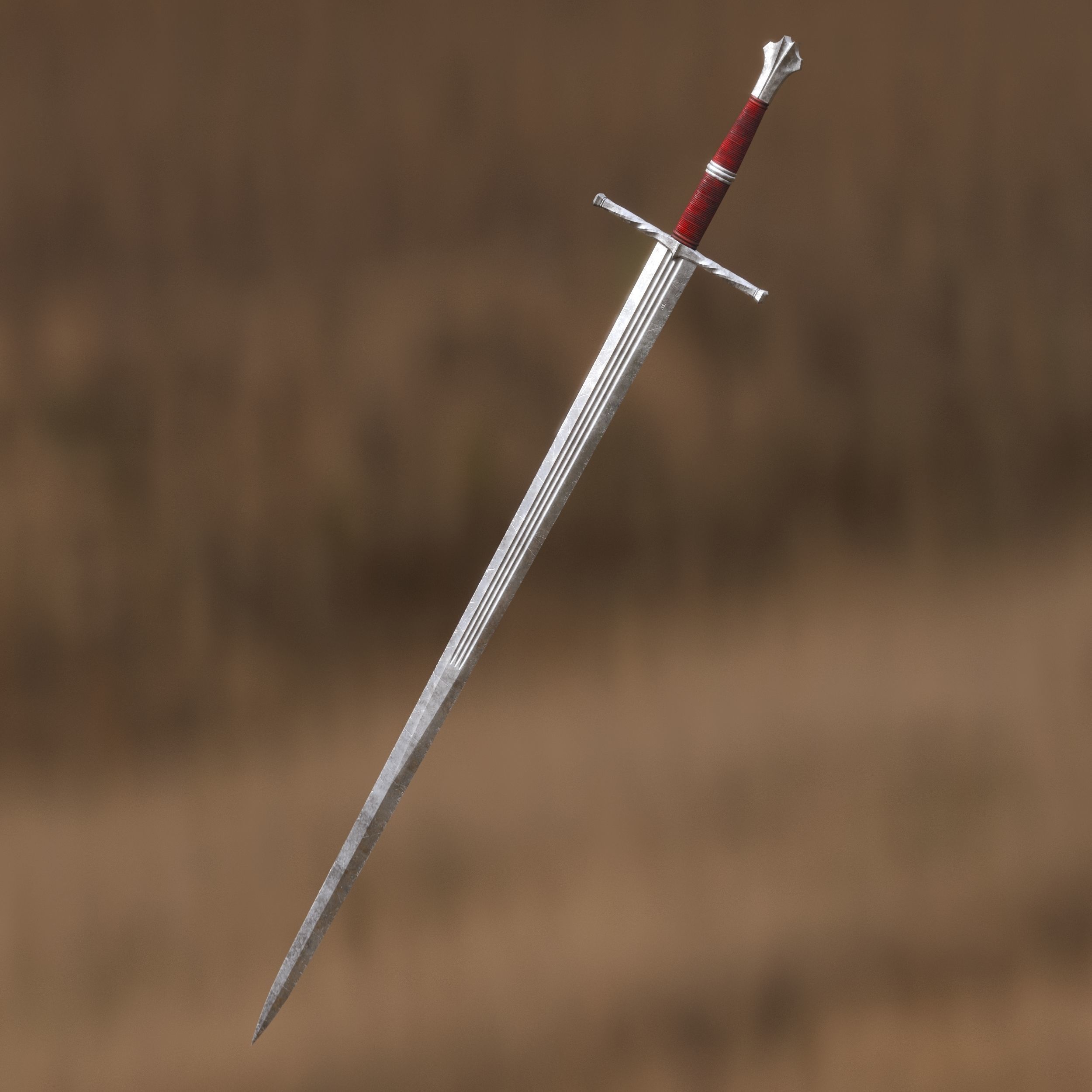 Medieval Sword for Games and Cinematics 01 Low-poly 3D model_2