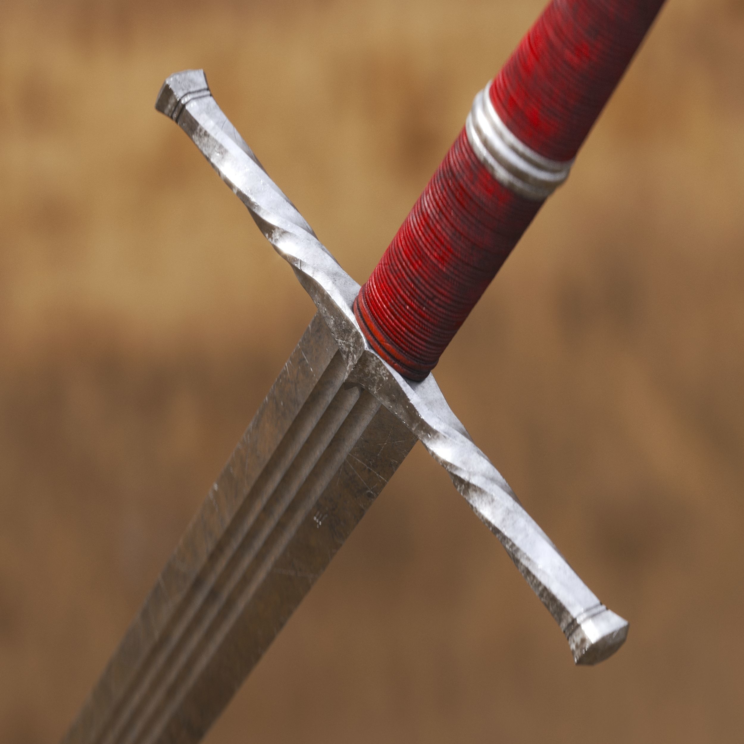 Medieval Sword for Games and Cinematics 01 Low-poly 3D model_4