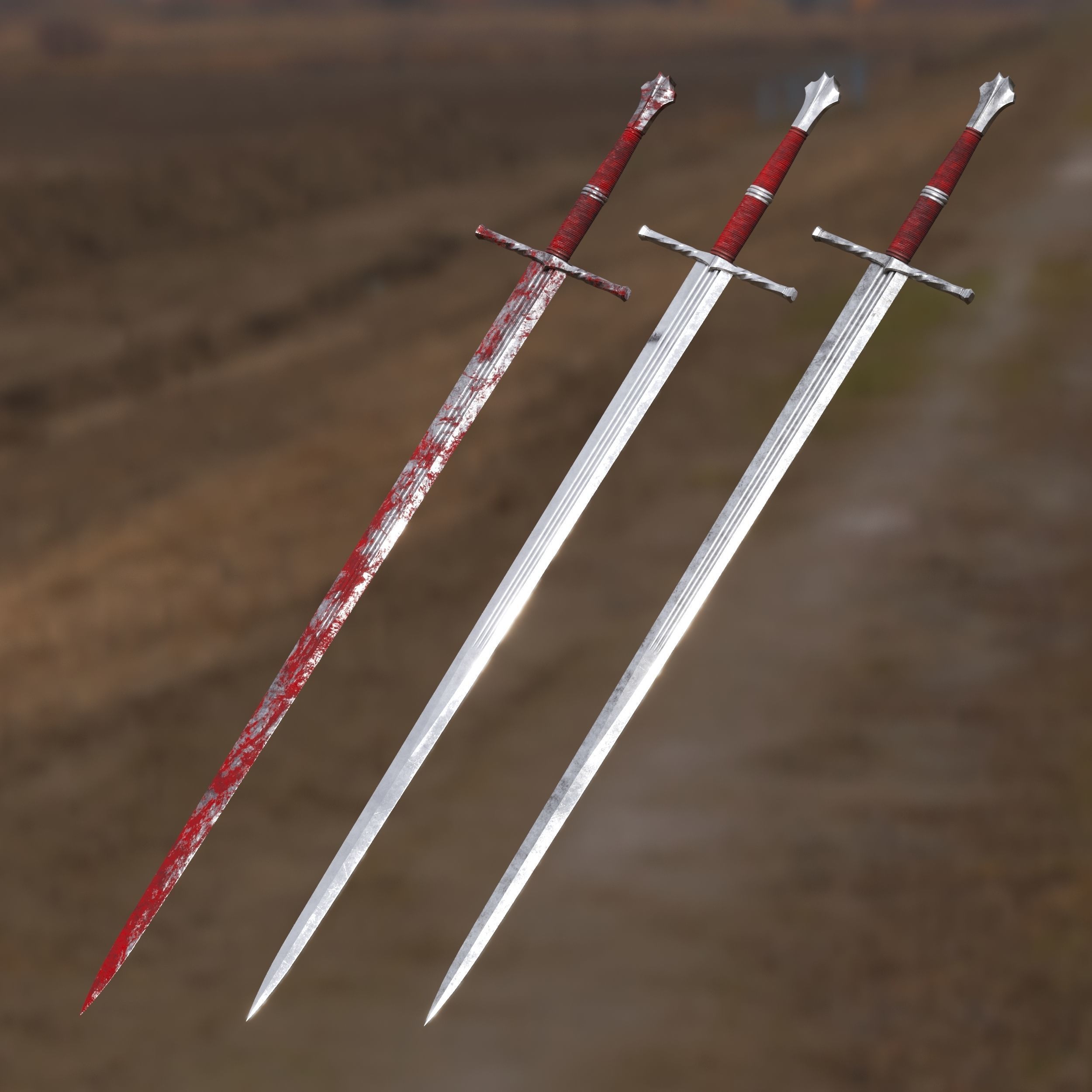 Medieval Sword for Games and Cinematics 01 Low-poly 3D model_7