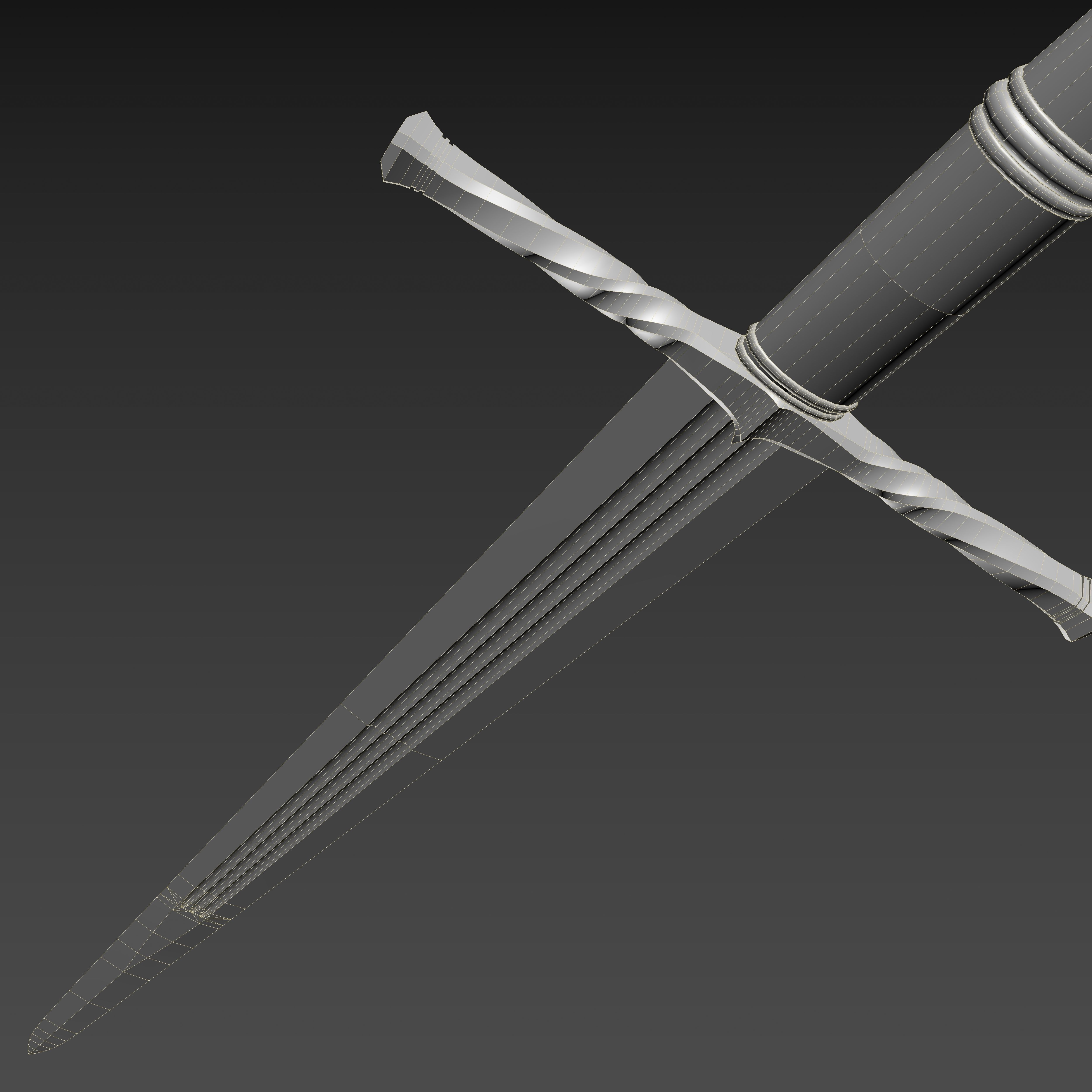 Medieval Sword for Games and Cinematics 01 Low-poly 3D model_19
