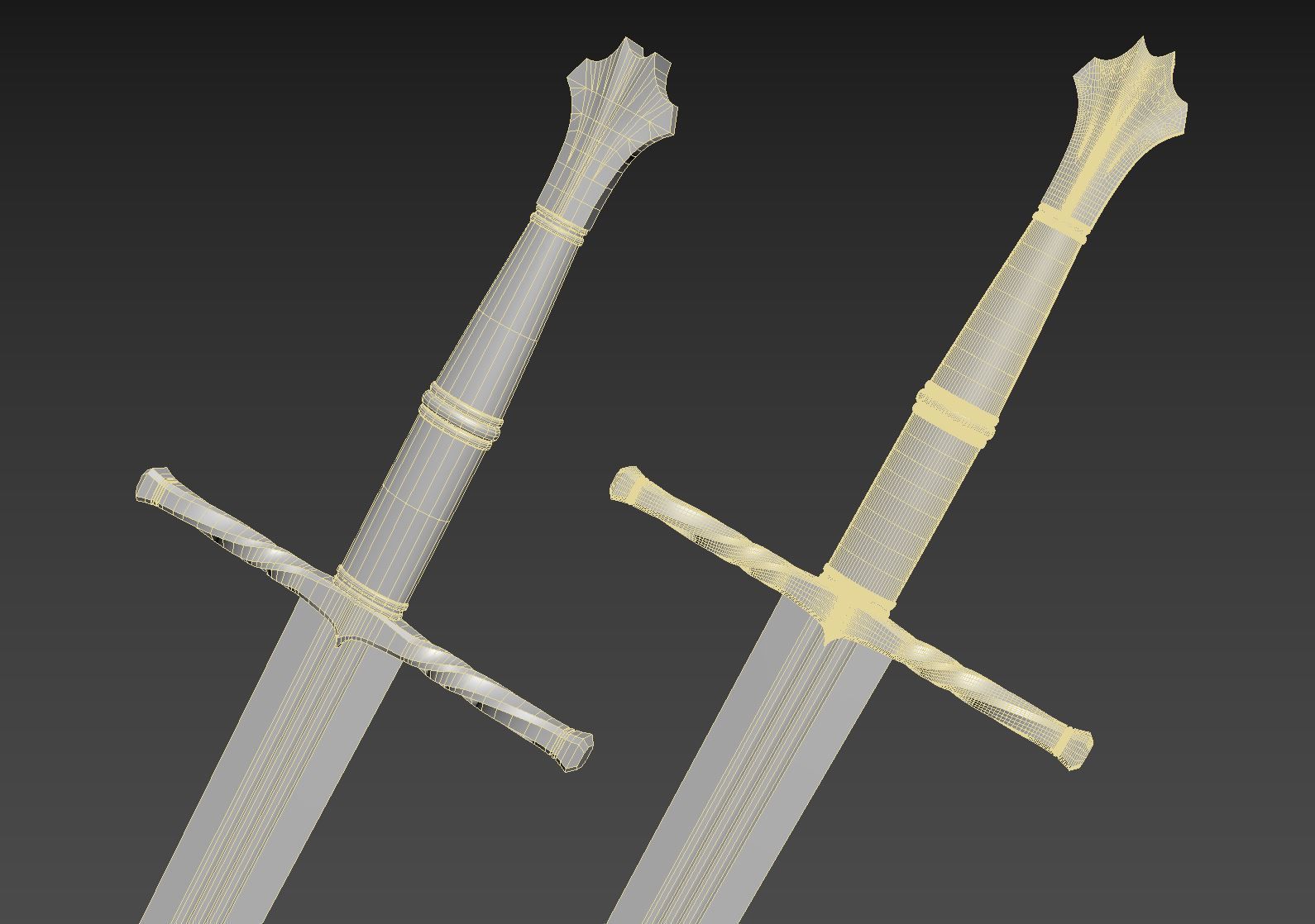 Medieval Sword for Games and Cinematics 01 Low-poly 3D model_16